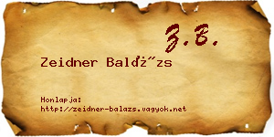 Zeidner Balázs névjegykártya